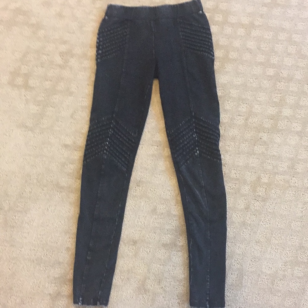 Tantrum Ink distressed moto leggings, XS